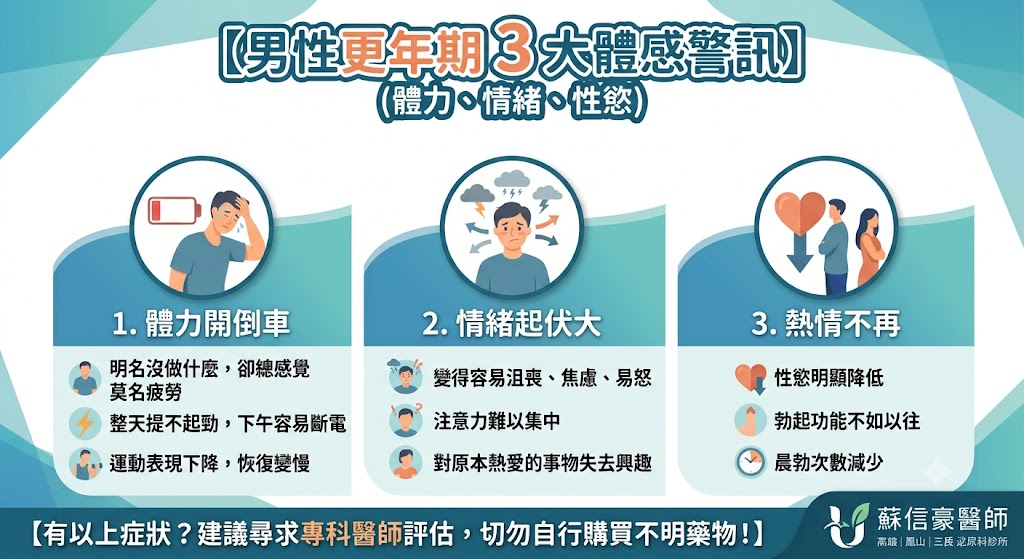 男性更年期3大體感警訊